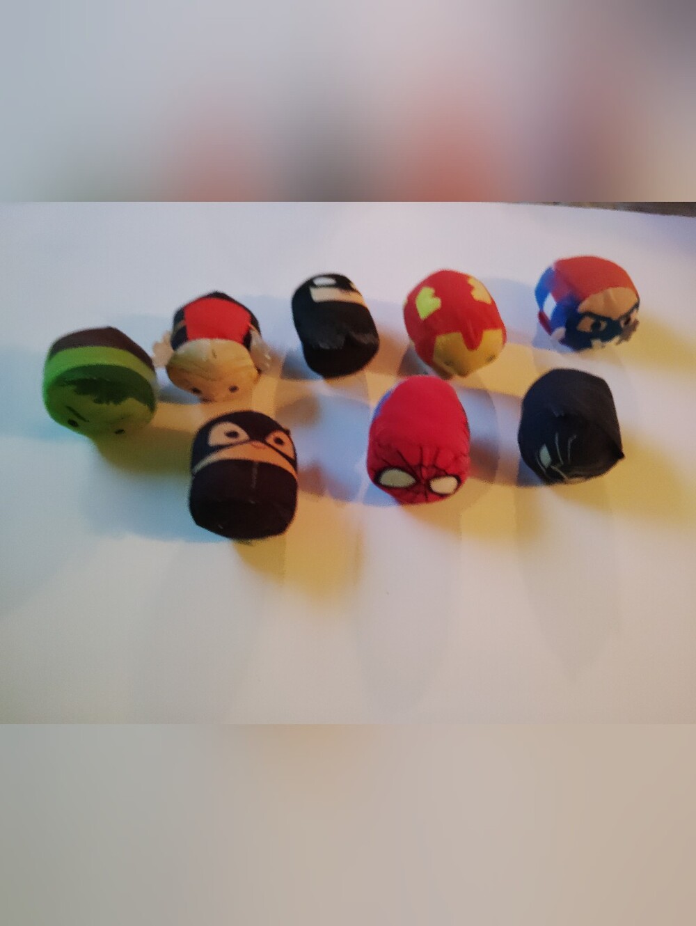 Marvel Plush Finger Puppet Set - Red, Black, Green, Yellow, Blue